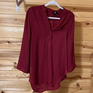 IZ Byer, large blouse, burgundy